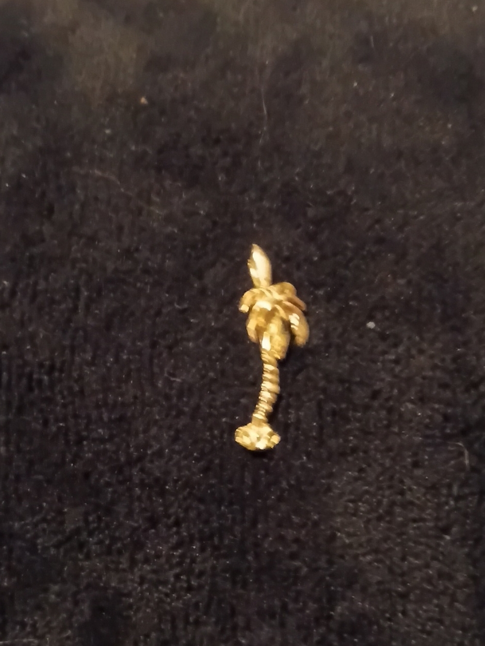Tiny palm charm pendant 14k yellow gold